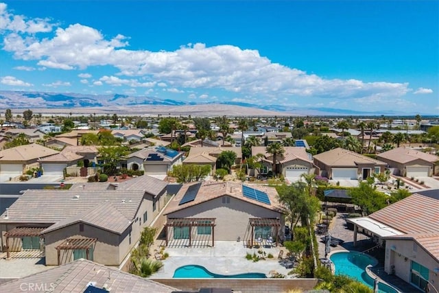 3773 Mission, Peak, Palm Springs, CA 92262 - aerial view of residential area featuring a pool area and a mountain backdrop