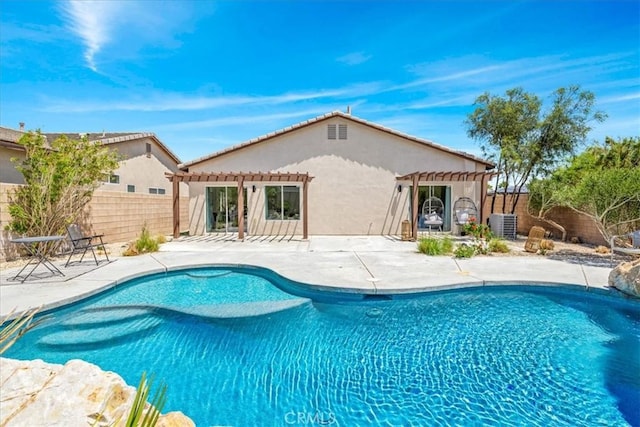 3773 Mission, Peak, Palm Springs, CA 92262 - view of pool featuring a pergola, a fenced backyard, and a patio area