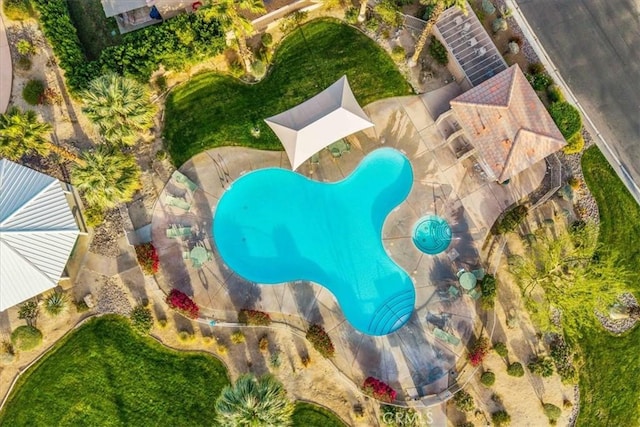 3773 Mission, Peak, Palm Springs, CA 92262 - drone / aerial view of a pool area