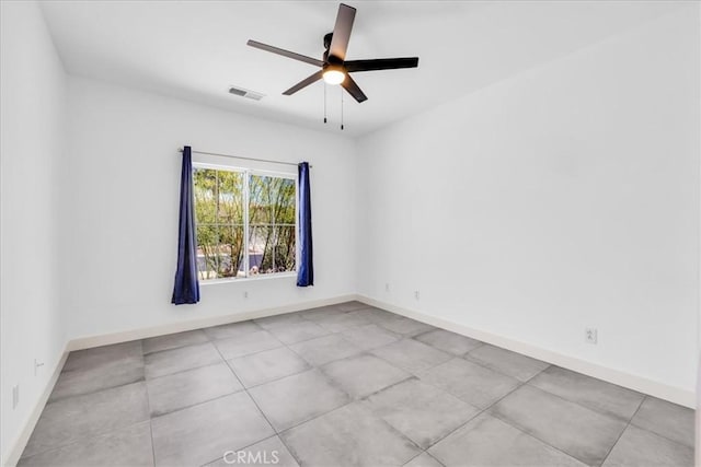 3773 Mission, Peak, Palm Springs, CA 92262 - unfurnished room with ceiling fan, tile patterned floors, and baseboards