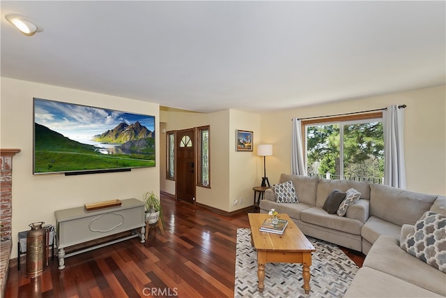 27513 St Bernard Ln, Lake Arrowhead, CA 92352 - living area featuring wood finished floors and baseboards