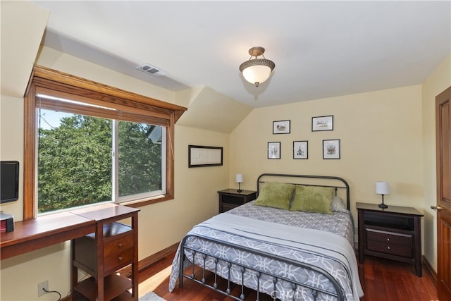 27513 St Bernard Ln, Lake Arrowhead, CA 92352 - bedroom with wood finished floors, baseboards, and an office area