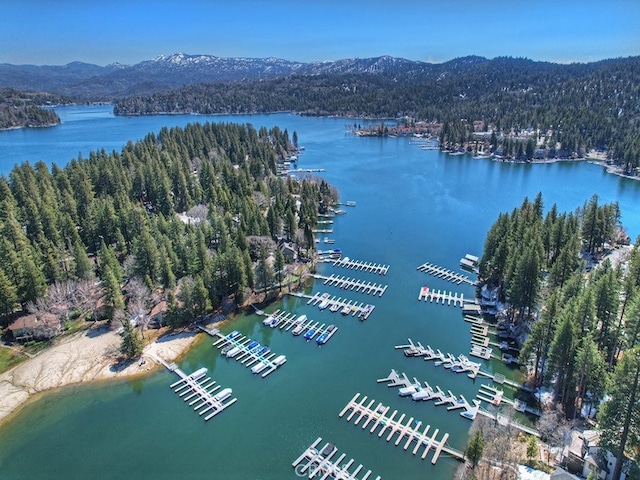 27513 St Bernard Ln, Lake Arrowhead, CA 92352 - aerial view of a water and mountain view and a marina