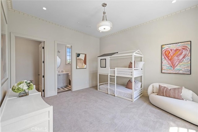 18 Dovetail Ln, Bradbury, CA 91008 - carpeted bedroom featuring recessed lighting, baseboards, and ensuite bath