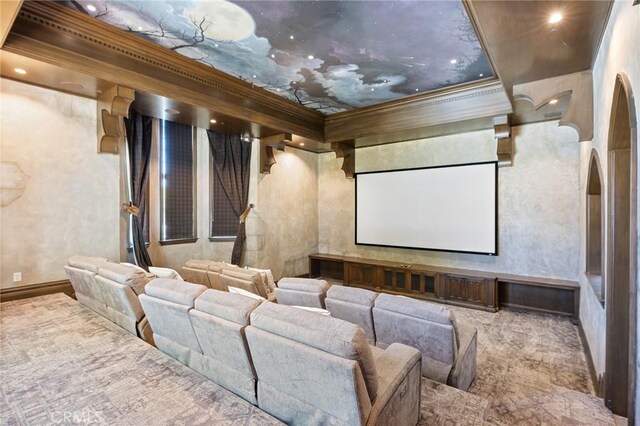 18 Dovetail Ln, Bradbury, CA 91008 - cinema room featuring ornamental molding and baseboards