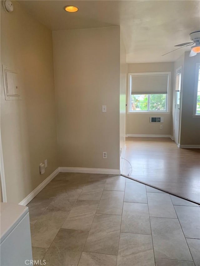 2707 S El Camino Real, San Clemente, CA 92672 - unfurnished room with light tile patterned flooring, ceiling fan, baseboards, a smoke detector, and recessed lighting