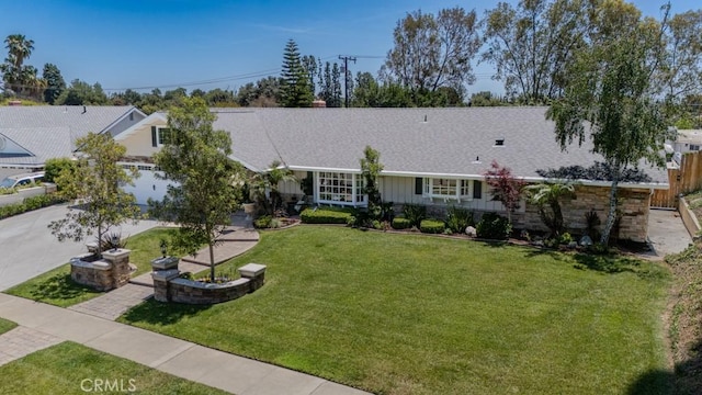 1448 W Domingo Rd, Fullerton, CA 92833 - ranch-style house with driveway, roof with shingles, and an attached garage