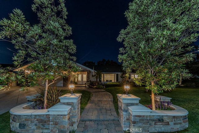 1448 W Domingo Rd, Fullerton, CA 92833 - view of front facade with a lawn