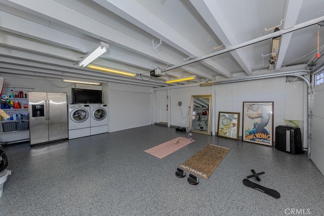 1448 W Domingo Rd, Fullerton, CA 92833 - garage with stainless steel fridge and washer and dryer
