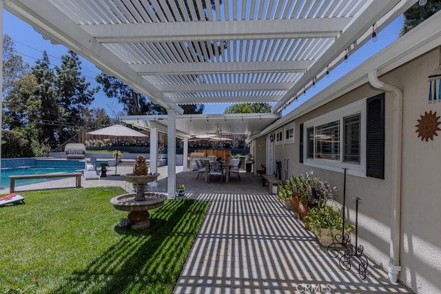 1448 W Domingo Rd, Fullerton, CA 92833 - view of patio with outdoor dining area, a pergola, and area for grilling