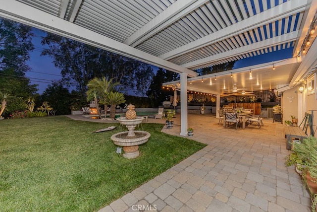 1448 W Domingo Rd, Fullerton, CA 92833 - view of green lawn with outdoor dining area and a patio