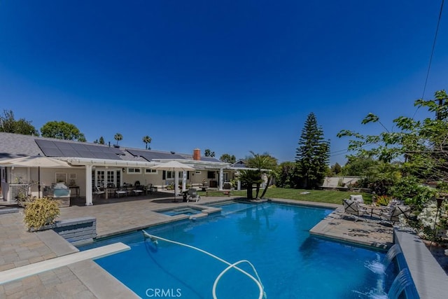 1448 W Domingo Rd, Fullerton, CA 92833 - view of swimming pool with a patio, a pool with connected hot tub, and outdoor dining space