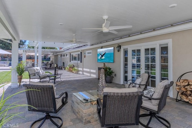 1448 W Domingo Rd, Fullerton, CA 92833 - view of patio / terrace featuring outdoor dining area and ceiling fan