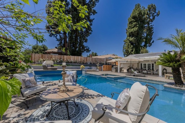 1448 W Domingo Rd, Fullerton, CA 92833 - view of pool featuring an in-ground hot tub, a fenced backyard, and a patio