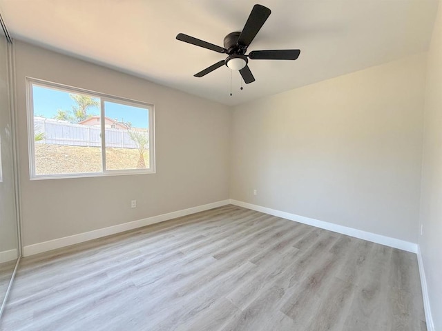 9944 Donner St, Santee, CA 92071 - unfurnished room featuring baseboards, light wood finished floors, and a ceiling fan