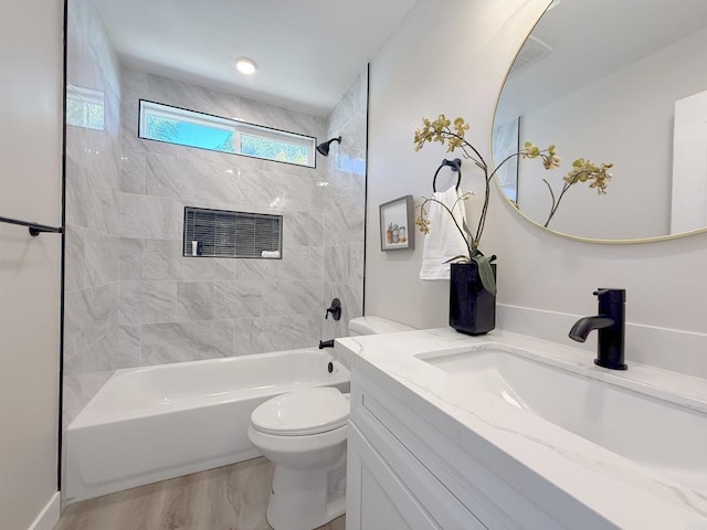 9944 Donner St, Santee, CA 92071 - full bath featuring toilet, bathtub / shower combination, and vanity