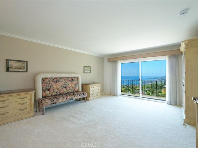 30915 Oceangrove Dr, Rancho Palos Verdes, CA 90275 - sitting room with crown molding and light carpet