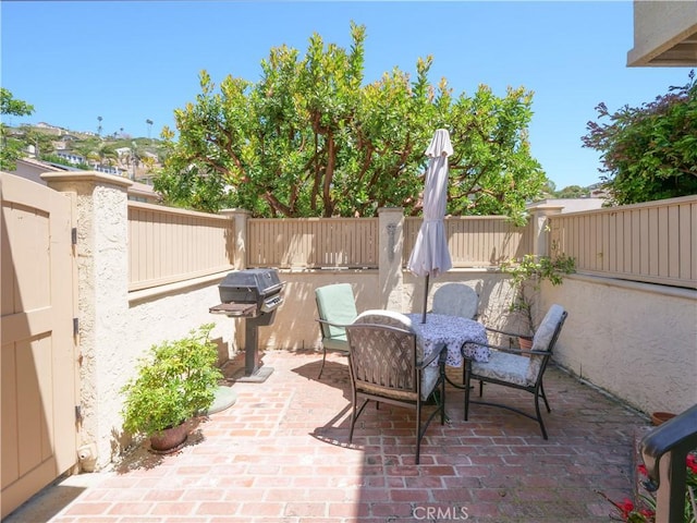 30915 Oceangrove Dr, Rancho Palos Verdes, CA 90275 - view of patio / terrace featuring a fenced backyard, outdoor dining area, and grilling area