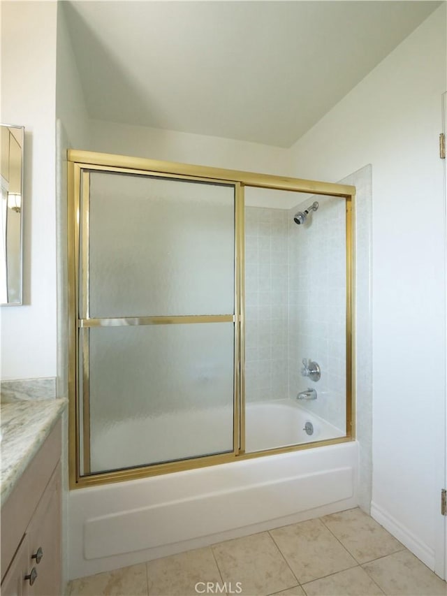 30915 Oceangrove Dr, Rancho Palos Verdes, CA 90275 - full bath featuring vanity, bath / shower combo with glass door, and tile patterned floors