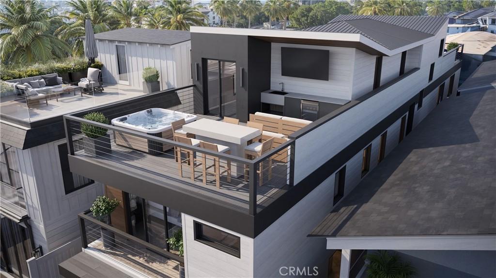 128 39th St, Newport Beach, CA 92663 - wooden deck featuring an outdoor hangout area