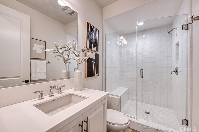 47 Cielo Azul, Mission Viejo, CA 92692 - full bathroom with toilet, a shower stall, and vanity