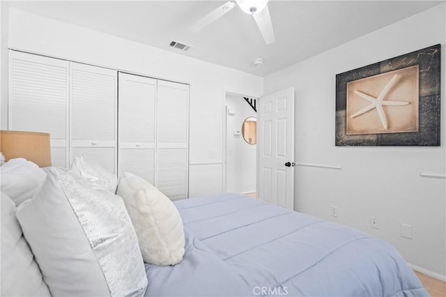 2 Chestnut Dr, Aliso Viejo, CA 92656 - bedroom featuring a closet, ceiling fan, and baseboards