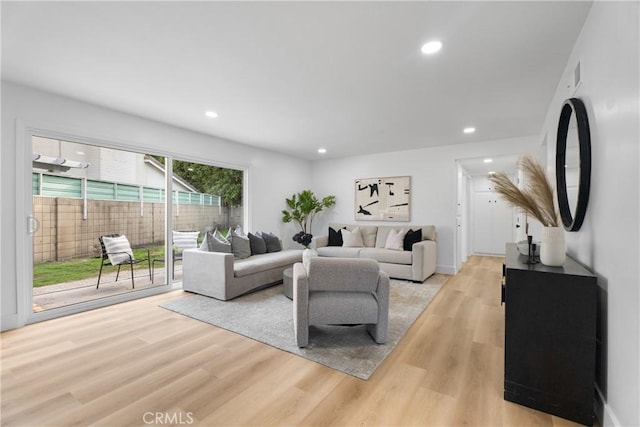 109 Loyola, Seal Beach, CA 90740 - living area with light wood-style flooring and recessed lighting