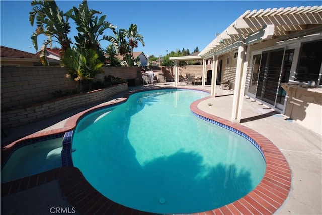 2026 Mirasol, North Tustin, CA 92705 - view of pool featuring a pergola, a fenced backyard, and a patio area