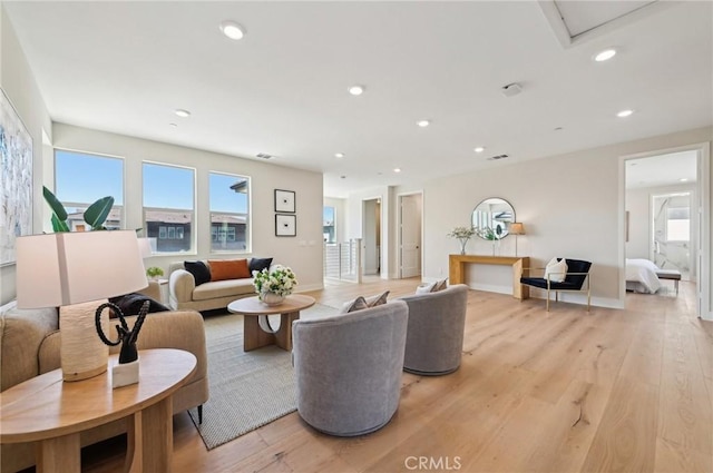 56 Chasma, Irvine, CA 92618 - living room featuring light wood finished floors, recessed lighting, and baseboards