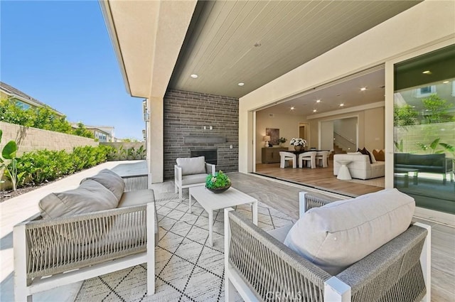 56 Chasma, Irvine, CA 92618 - view of patio / terrace with outdoor lounge area and fence