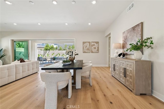 56 Chasma, Irvine, CA 92618 - dining room with light wood-style floors, baseboards, and recessed lighting