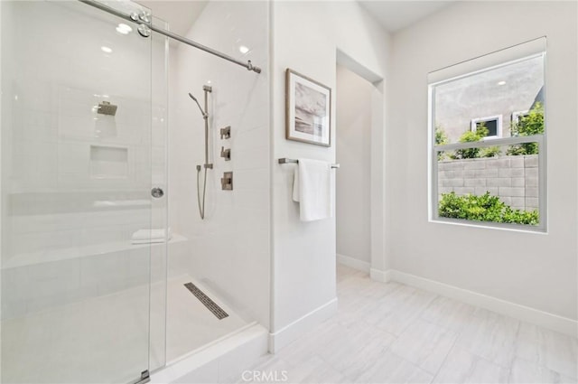 56 Chasma, Irvine, CA 92618 - full bathroom featuring a stall shower and baseboards