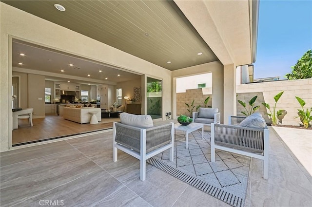 56 Chasma, Irvine, CA 92618 - view of patio / terrace with outdoor lounge area and fence