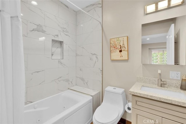 1826 N Berendo St, Los Angeles, CA 90027 - full bathroom featuring vanity and a combined bath / shower with jetted tub
