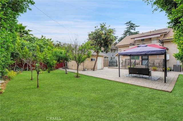 1826 N Berendo St, Los Angeles, CA 90027 - view of yard with a gazebo, a patio, and an outbuilding