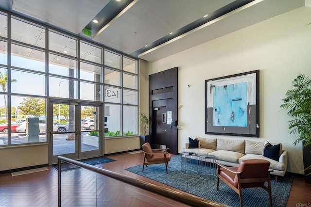 lobby featuring a high ceiling