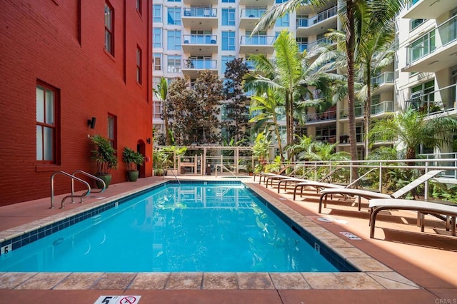 community pool with fence