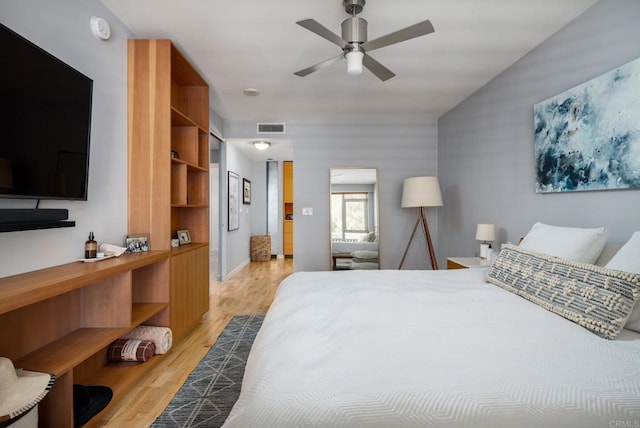bedroom featuring light wood-type flooring
