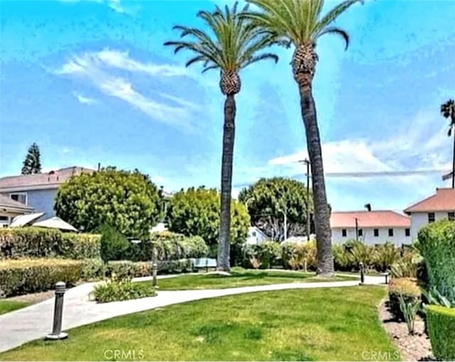 view of home's community featuring a lawn