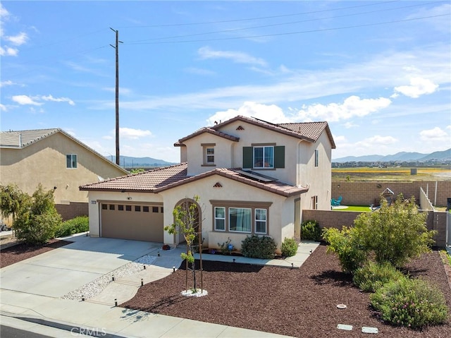 29628 Dotted Mint, Winchester, CA 92596 - mediterranean / spanish-style home featuring a mountain view, stucco siding, and a tiled roof