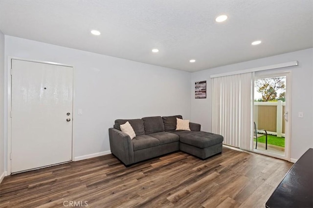 8990 19th St Unit 383, Rancho Cucamonga, CA 91701 - living area with wood finished floors, recessed lighting, and baseboards