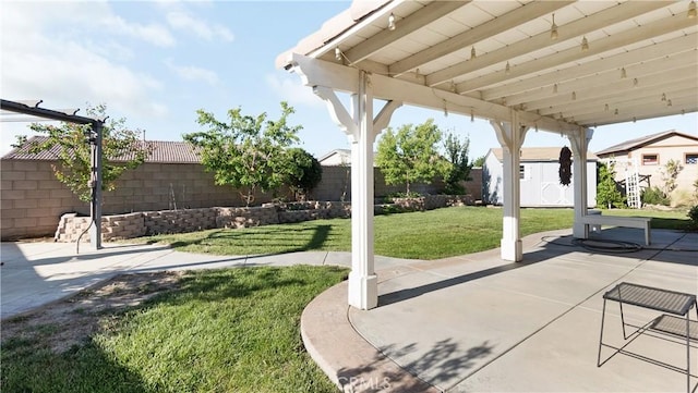 3261 James Ct, Lancaster, CA 93535 - view of patio featuring an outbuilding