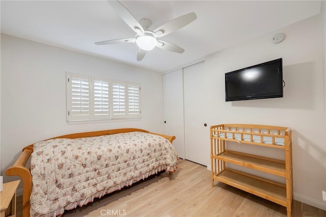 5110 Via Donaldo, Yorba Linda, CA 92886 - bedroom with a closet, wood finished floors, and ceiling fan