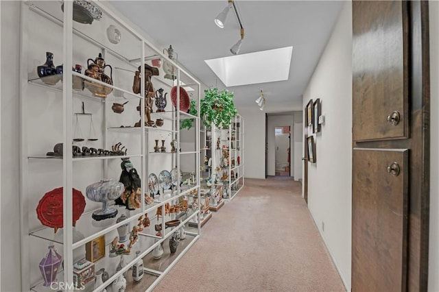 23316 Gray Fox Dr, Canyon Lake, CA 92587 - hall with a skylight and carpet