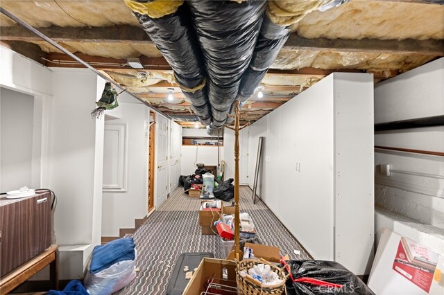179 Chippewa Ln, Lake Arrowhead, CA 92352 - unfinished basement featuring carpet floors