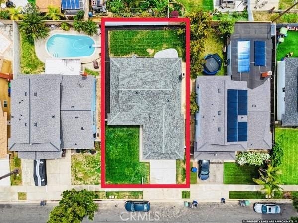 1608 E Helmick St, Carson, CA 90746 - aerial overview of property's location featuring property boundaries highlighted and a pool area