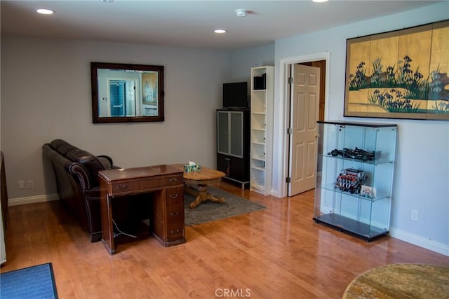 2619 Mary St, La Crescenta, CA 91214 - living area with light wood finished floors, baseboards, and recessed lighting