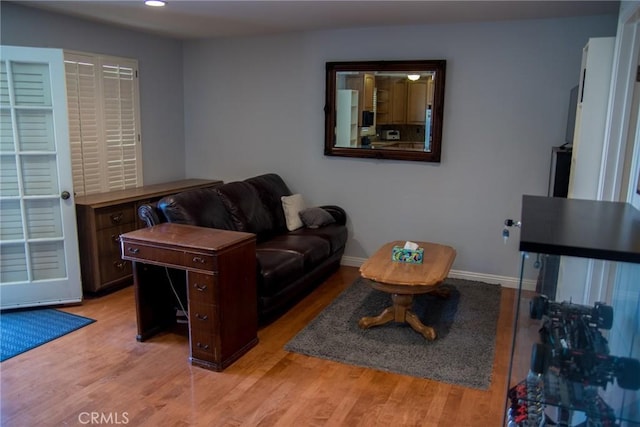 2619 Mary St, La Crescenta, CA 91214 - living room with light wood-type flooring, recessed lighting, and baseboards