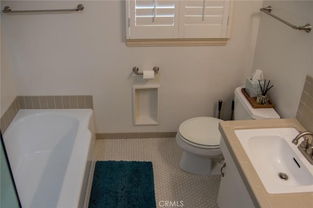 2619 Mary St, La Crescenta, CA 91214 - full bathroom with a sink, toilet, a bath, and tile patterned floors
