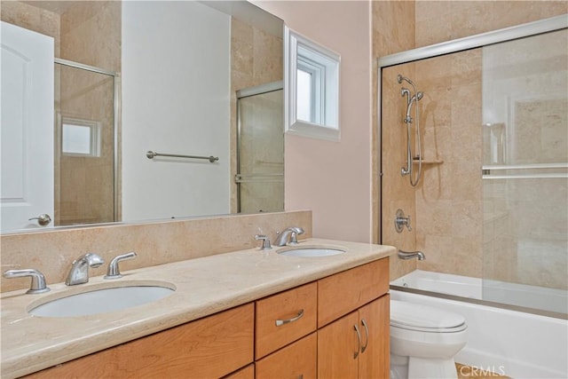 66 N Allen Ave Unit 3, Pasadena, CA 91106 - full bathroom with toilet, combined bath / shower with glass door, and double vanity